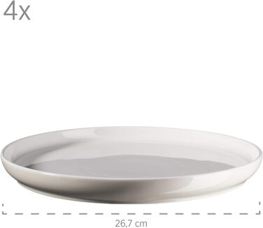 Серія Finaro, набір посуду для 4 осіб гастрономічної якості, скандинавський дизайн, комбінований сервіз із 16 предметів, міцна порцеляна, бежевий, 931618