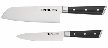 Набір ножів Tefal Ice Force, 2шт, нержавіюча сталь, пластик, чорний