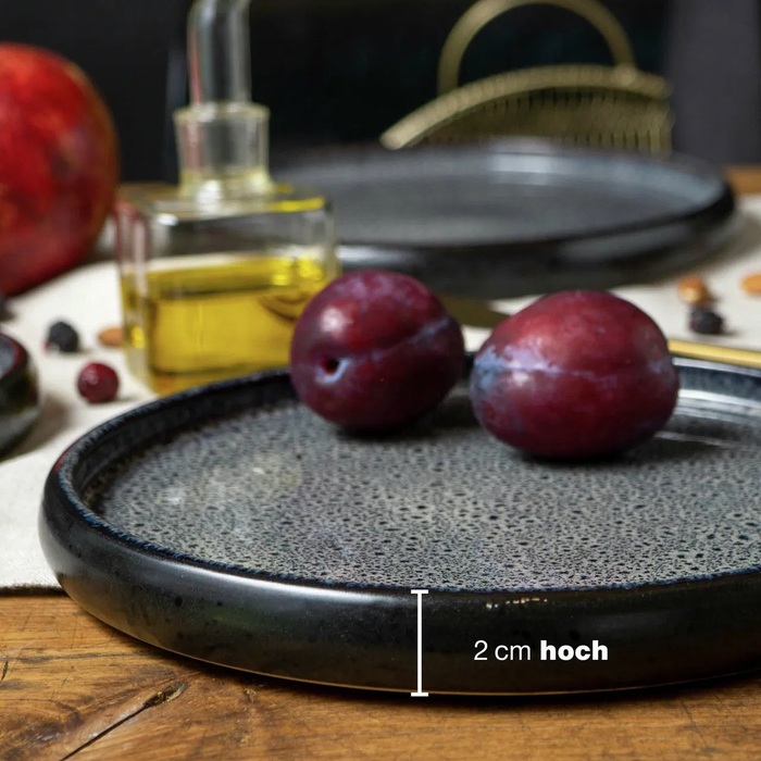 Набір з 4 десертних тарілок 21 см, сіра реактивна глазур Moritz & Moritz