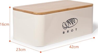 Хлібниця з кришкою 42 х 23 х 16 см бежевий Theo&Cleo