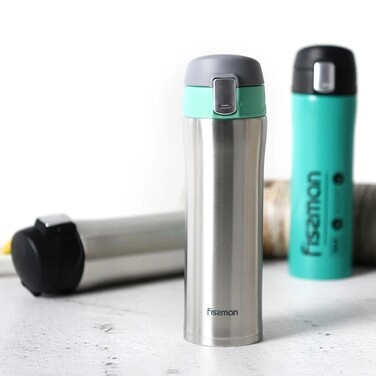 Термос-кухоль Fissman 450 мл зелений нержавіюча сталь (9881)