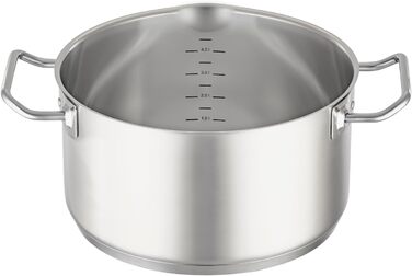 Форма для запікання RSLE EXPERTISO, універсальна ємність для приготування їжі з нержавіючої сталі 18/10, скляна кришка, внутрішня вага, підходить для індукційних плит, можна мити в посудомийній машині, срібляста (24 см, форма для запікання)