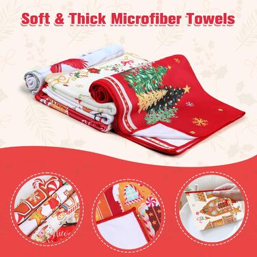 Набір з 4 різдвяних кухонних рушників 60 x 40 см Пряникові чоловічки Arquiel