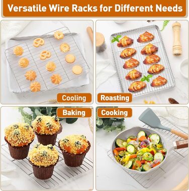 Решетка для гриля из нержавеющей стали для выпечки, жарки, приготовления пищи, 4 шт Herogo