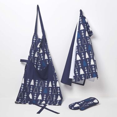 Набор из 3 рождественских кухонных полотенец 50 x 70 см, синий/белый Homescapes