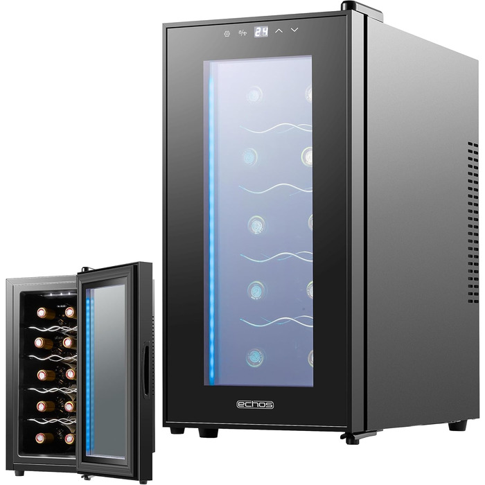 Винний холодильник зі світлодіодним освітленням до 10 пляшок Echos