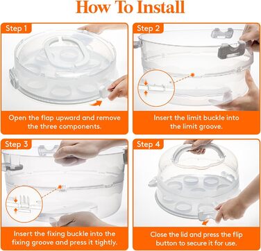 Контейнер для торта 27 см з кришкою та ручкою, білий Lifewit