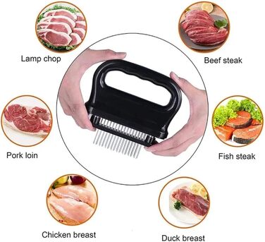 Прес для м'яса з нержавіючої сталі з 48 лезами чорний Leikurvo