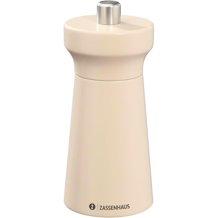 Пісок Zassenhaus WESTERLAND лакована деревина бука Головка млина з деревини бука з плавним регулюванням високопродуктивної керамічної шліфувальної машини Млин для спецій для солі 12 см, Ø 5,4 см (млин для перцю, пісок)
