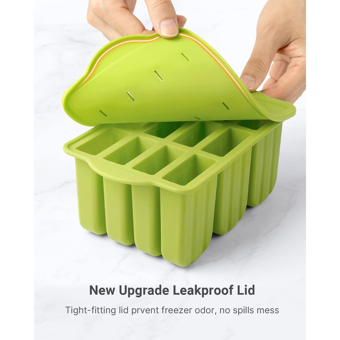 Силіконові форми для морозива 9 форм, зелений MEETRUE