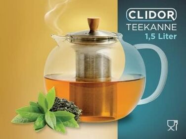 Заварювальний чайник із вставкою сітчастого фільтра – 1,5 літра CLIDOR