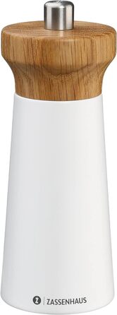 Черная/буковая древесина Фрезерная головка из древесины дуба с бесступенчатой регулировкой высокопроизводительной керамической шлифовальной машины Мельница для специй для перца 14 см, Ø 5,4 см (Белый/Дуб)