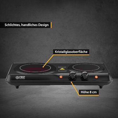 Інфрачервона варильна поверхня на 2 конфорки 2000 Вт TZS First Austria