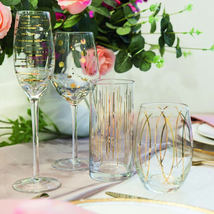 Набор бокалов для шампанского Mikasa CHEERS GOLD, стекло, 210 мл, 4 пр.