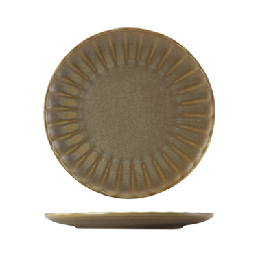 Тарілка Coupe із зубчастим краєм 22,8 см, Terra Porcelain Matt Grey Scalloped