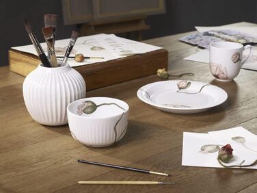 Тарелка десертная 19 см, белая с акварельным узором Poppy Hammershøi Kähler