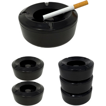 Попільничка 6 шт 10,5 см чорна Generisch