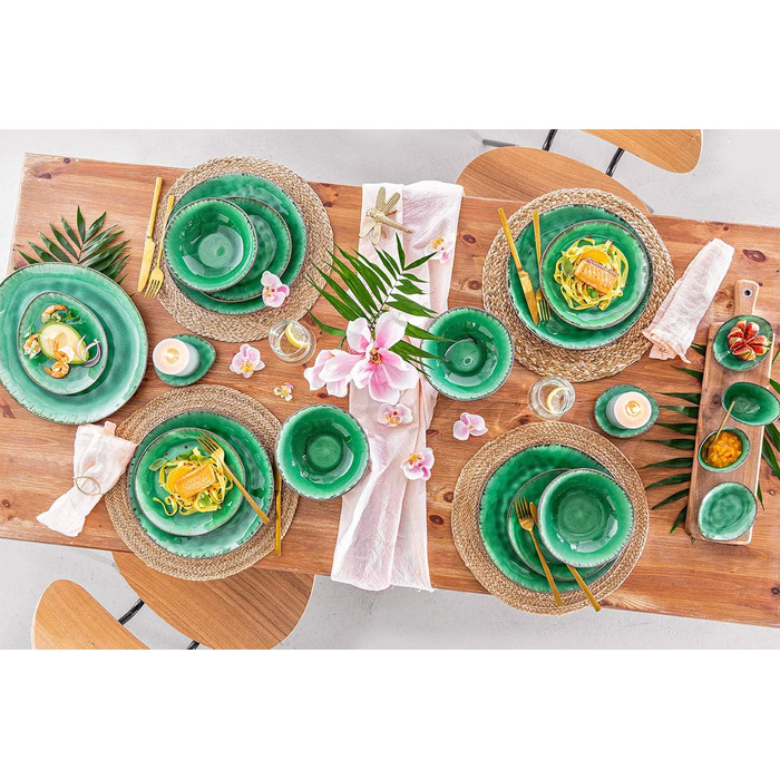 Набір посуду на 4 персони, 47 предметів, зелений Palm Beach Sänger