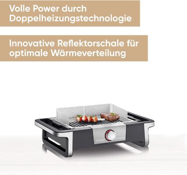 Електричний гриль з поворотним керуванням PG 8114 настільний з OLED-дисплеєм Severin