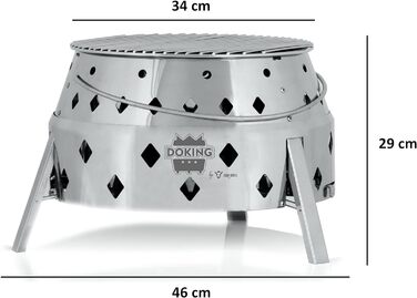 Вугільна гриль, нержавіюча сталь Doking BBQ-Toro