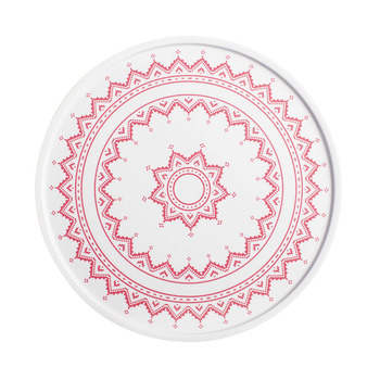 Блюдо для торта 31 см, червоне Cross Stitch Kahla