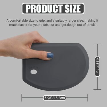 Гибкий силиконовый скребок для теста 15,2 х 11 см черный Lazymi