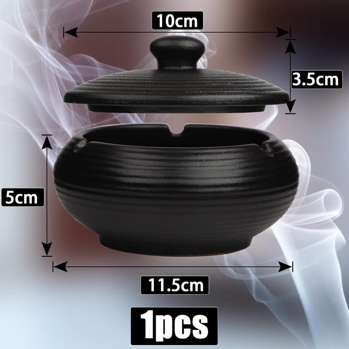 Попільничка з кришкою чорна Nuts OT nuts