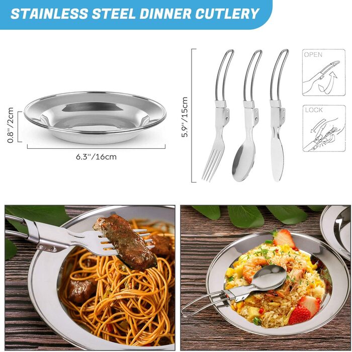 Набір посуду для кемпінгу з газовою плитою, 16 предметів Odoland