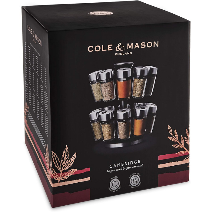 Підставка для спецій з 20 банками Cole & Mason