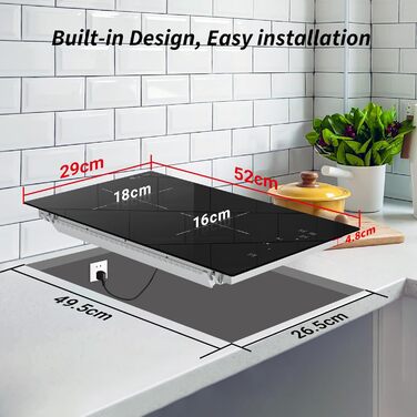 Вбудована індукційна варильна поверхня на 2 конфорки 3500 Вт singlehomie