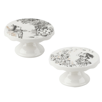 Набір міні-підставок для тістечок CreativeTops Alice in Wonderland, фарфор, 2 шт., 10 х 10 х 5 см