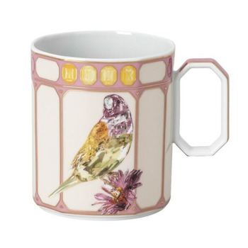 Кружка с ручкой 0,39 л Птичка в розовой рамке, IDYLLIA Swarovski x Rosenthal