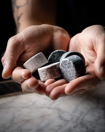 Набор камней для виски 6 изготовленных вручную гранитных камней премиум-класса ROCKS