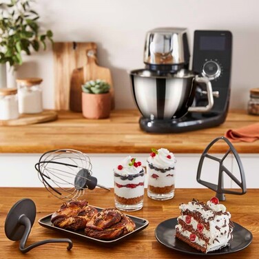 Tefal Кухонна машина I-Coach Touch, 1200Вт, чаша-метал, корпус-метал+пластик, дисплей, насадок-3, підкл. до смартфону, чорний
