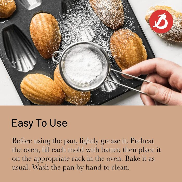 Форма для випічки на 12 мадлен 25x20,8x1,2 см, сіра De Buyer