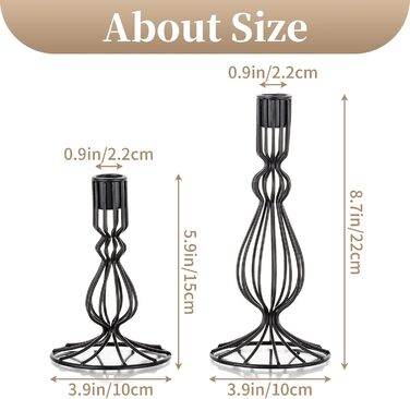 Матовий чорний підсвічник для конічних свічок Sziqiqi