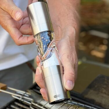 С начинкой из перца чили Резак чили с оригинальным режущим блоком Резак для специй в элегантной подарочной упаковке Матовая нержавеющая сталь (кофемолка для чили двойная кофемолка)