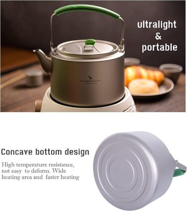 Кемпінговий титановий чайник  1200 мл. iBasingo