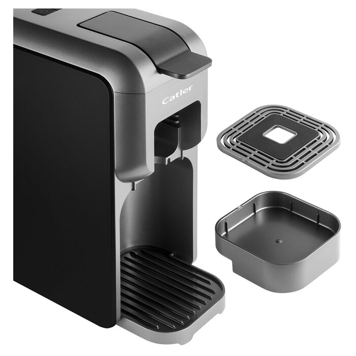 CATLER Кавоварка капсульна Porto 0.8л, капсули, мелена кава, механічне керування, чорно-сірий