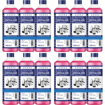 Універсальний засіб для видалення накипу 1000 мл для повністю автоматичних кавоварок та кавоварок - для 8 циклів видалення накипу, по 125 мл кожен ( 1000 мл) (1 л (упаковка з 12 шт. ))