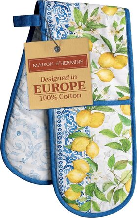 Прихватка для духовки Maison d&39 Hermine, підставка для каструль, 100 бавовна, термостійкі кухонні рукавички, прихватка для духовки (19 см x 33 см) та підставка для каструль (20 см x 20 см) для приготування їжі, Морзін - Прихватка для духовки на День под