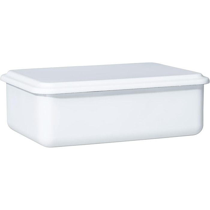 Контейнер для зберігання з кришкою, 23x15x7см, емаль, дизайн SERVE STORE, ШАВЛІЯ ЗЕЛЕНА, вага 0,63 кг, LBH 23,4 x 15,7 x 7 см (білий), 0417-126