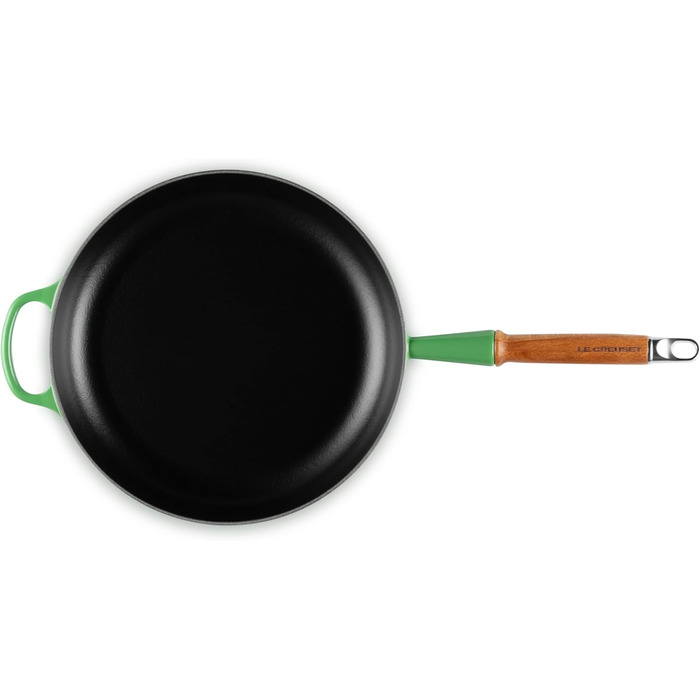 Сковорода чавунна 28 см з дерев'яною ручкою, зелений Signature Le Creuset
