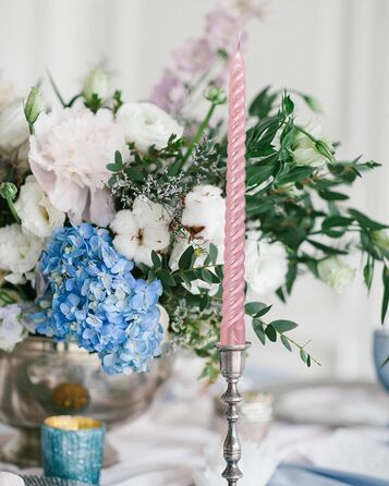 Набір з 4 конічних спіральних свічок 2 х 25,5 см, рожевий Alederways