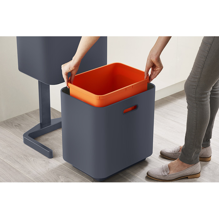 Контейнер для сміття з двома баками 60 л графіт Totem Compact Joseph Joseph