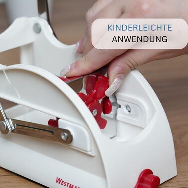 Нож для картофеля фри Westmark - легко готовьте овощные палочки, картофель фри и т.д. с помощью мягкого на ощупь рычага - Овощерезка с 3 вставками из нержавеющей стали (белый-антрацит) Резак Easy Stix