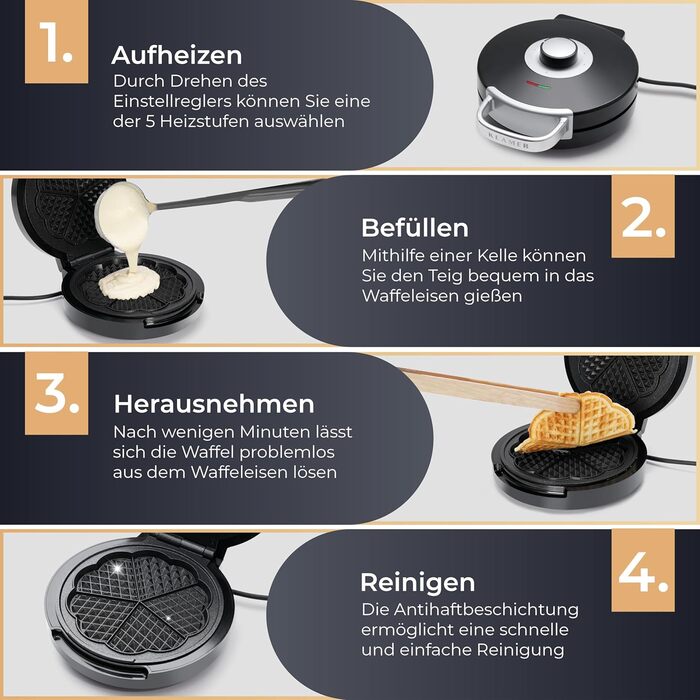 Вафельниця 1000 Вт Classic Klamer