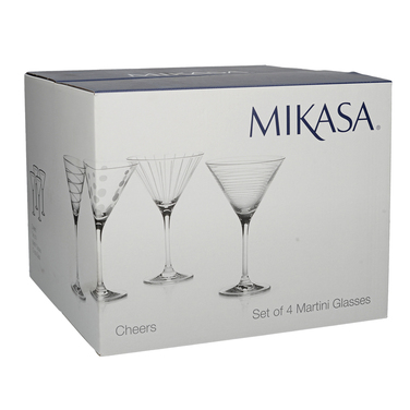 Набор бокалов для мартини Mikasa CHEERS, стекло, 290 мл, 4 пр.