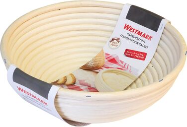 Кошик для вистоювання Westmark, для 1500-2000 г тіста для хліба, овальний, довжина приблизно 40 см, ротангова тростина, світло-бежева, 32022270 (одинарна, Ø 24,5 см)