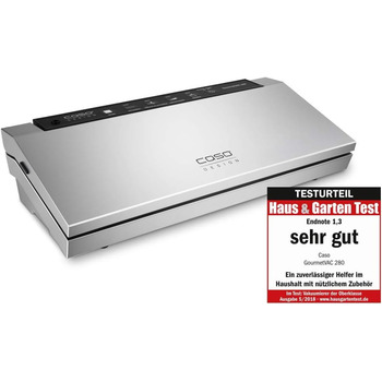 Вакуумный упаковщик - двойной сварной шов - поршневой насос (15 л/мин) и мощный двигатель - регулируемая сила вакуума и время сварки - В комплекте 10 пакетов 20 x 30 см GourmetVac 280 Single, 280 -